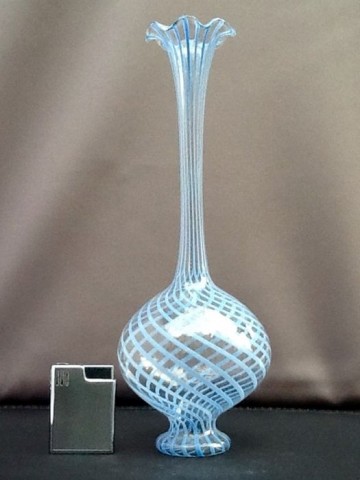 Gestreepte vaas,Bimini of Lauscha.