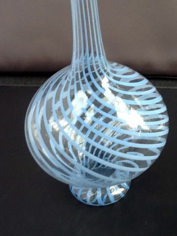 Gestreepte vaas,Bimini of Lauscha.