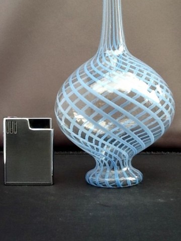 Gestreepte vaas,Bimini of Lauscha.