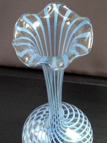 Gestreepte vaas,Bimini of Lauscha.