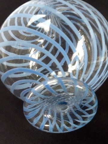 Gestreepte vaas,Bimini of Lauscha.