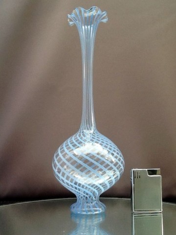 Gestreepte vaas,Bimini of Lauscha.