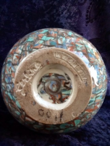 Gerbino,Terre de Mosaique vaasje,Vallauris,1960.