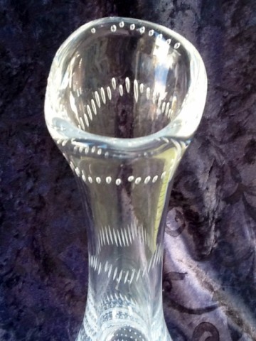 Vicke Lindstrand vaas met luchtbellen,Kosta 1960.