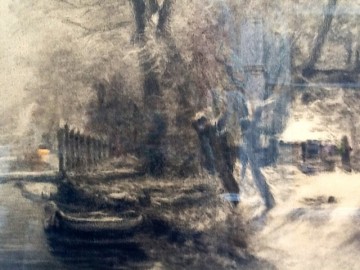 W.J.Hendriks,potloodtekening achter glas,1923.