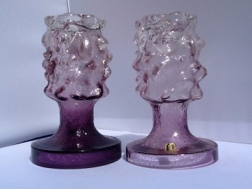 Kai Blomqvist,Kumela,twee kaarsenstandaards/vaasjes Käpy,1970.