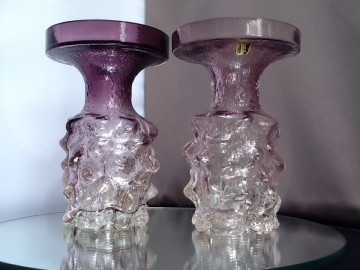 Kai Blomqvist,Kumela,twee kaarsenstandaards/vaasjes Käpy,1970.